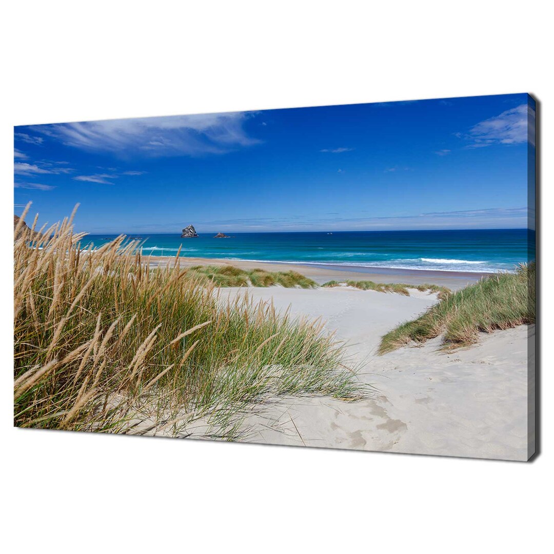 Sea Coastline Beach Sand Dunes Modern Design Home Decor Canvas Print ...