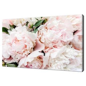 Bouquet Of Beautiful Pink Peony Flowers Modern Design Canvas Print Wall Art Picture