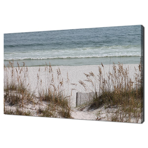 Sandy Beach Dunes Seaside Grass Seascape Modern Design Home Decor Canvas Print Wall Art Picture