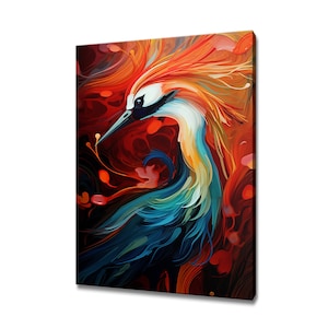 Beautiful Crane Bird Painting Canvas Print, Birds Modern Design Home Wall Decor, Nature Canvas Print Wall Art, Gift For Bird Lover