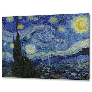 The Starry Night (1889) By Vincent Van Gogh Reproduction Home Decor Canvas Print Wall Art Ready To Hang