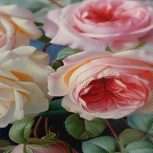 Pink White Rose Flowers Bouquet Canvas Print Wall Art, Modern Floral ...
