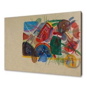 Wassily Kandinsky Aquarell ‘Mit Wald und Regenbogen’ (1913) Classic Design Abstract Decor Reproduction Canvas Print Wall Art