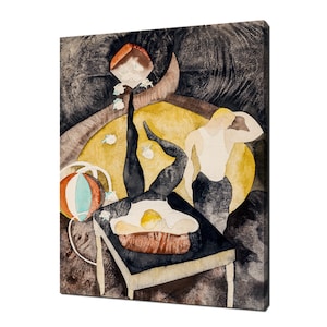 Watercolor Print, In Vaudeville: Two Acrobat Jugglers (1916) Charles Demuth Reproduction Canvas Print Home Decor Wall Art Picture