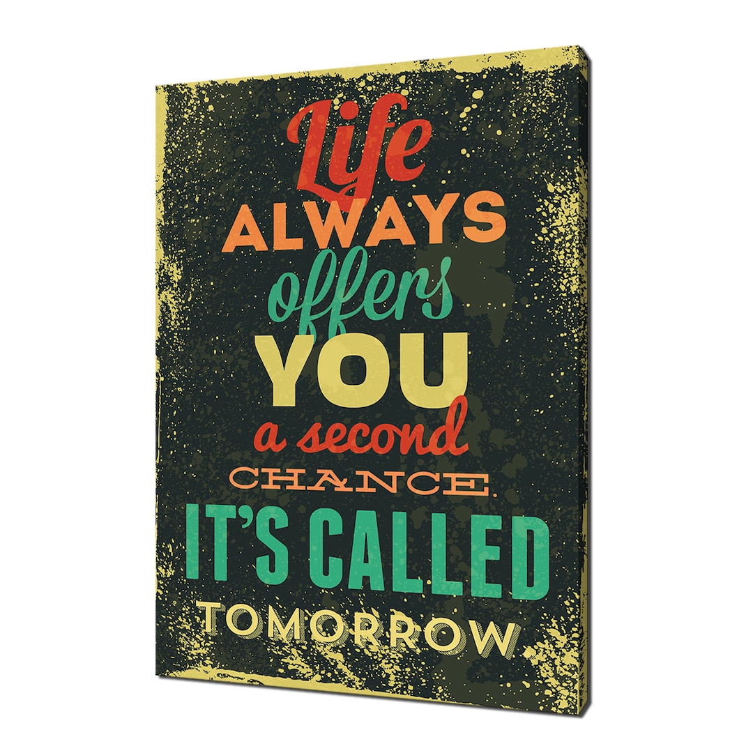 Swono Blechschild "Life Always Offers You A Second Chance" – 30,5x20,3 Cm, Vintage-Design, Für Wanddekoration