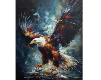 Eagle Colourful Bird Landing Painting Modern Design Canvas Print Home Decor Wall Art Wall Hanging Picture