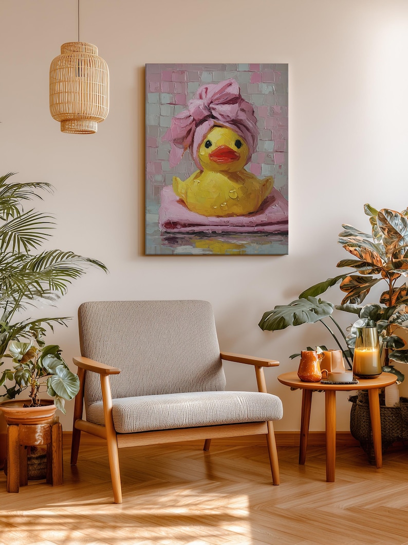 cute-yellow-rubber-duck-with-pink-towel-wrapped-around-head-canvas