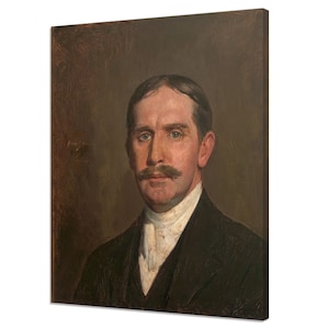 Vintage herenportret, vintage schilderij canvasafdruk, antieke mannelijke portret kunst, portret man portret vintage print, Victoriaanse kunst