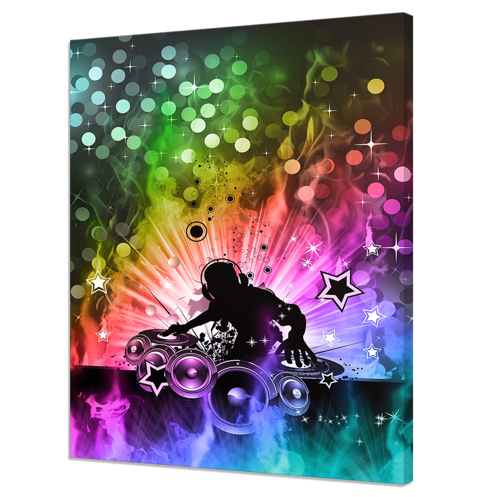 Rainbow Colourful DJ Abstract Music Modern Game Room Design Canvas