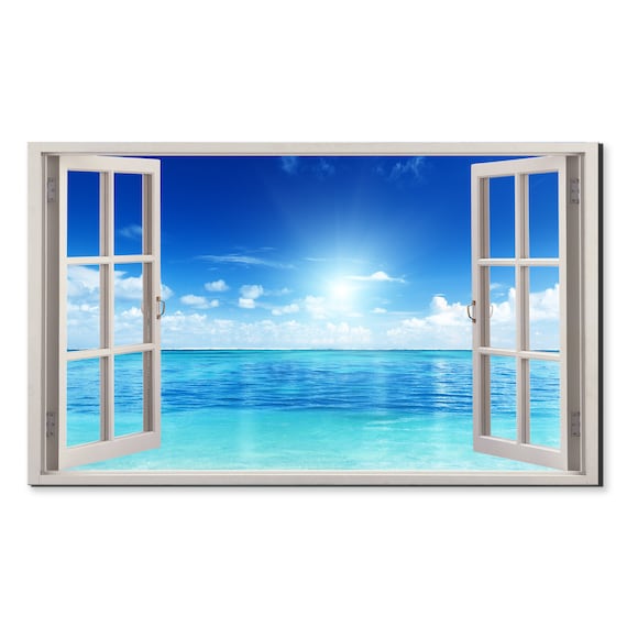 Ocean and Perfect Blue Sky Window View Window Frame Style - Etsy