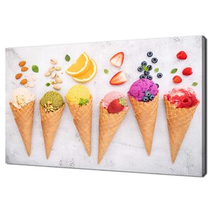Bunte Eis Waffeln Obst Küche Modernes Design Küche Dekoration Wand Kunst Bild