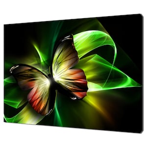 Elegant Beautiful Green Red Butterfly Modern Design Home Decor Canvas Print Wall Art Picture Wall Hanging