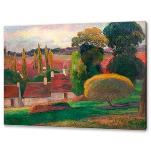 A Farm In Brittany (1894) by Paul Gauguin Reproduction Modern Design Home Decor Impressionism Canvas Print Wall Art Picture Ready To Hang