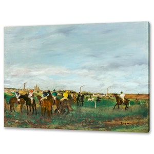 Edgar Degas, The Races (ca. 1871–1872) Reproduction Impressionism Style Canvas Print Wall Art Ready To Hang