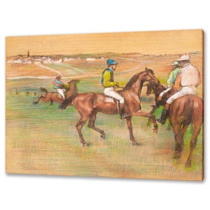 Edgar Degas, Race Horses (ca. 1885–1888) Reproduction Impressionism Style Canvas Print Wall Art Ready To Hang