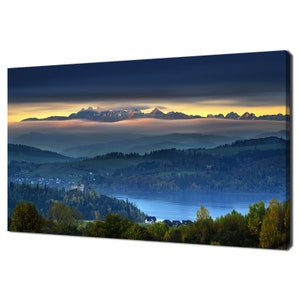 Morning Sky Over Tatra Carpathian Mountains Poland Modern Design Home Decor Canvas Print Wall Art Picture