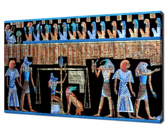 Ancient Egyptian Papyrus, Elements Of Egyptian Ancient Civilization Modern Design Decor Canvas Print Wall Art Picture