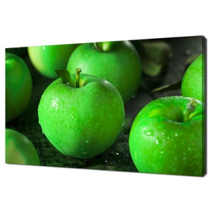 Green Apples Fruits Kitchen Modern Design Home Decor Canvas Print Wall Art Picture Ready To Hang