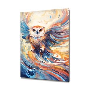 Beautiful Colourful Owl Bird Painting Canvas Print, Birds Modern Design Home Wall Decor, Nature Canvas Print Wall Art, Gift For Bird Lover