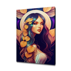Beautiful Fantasy Monstera Lady Modern Design Home Decor Canvas Print Wall Art Picture