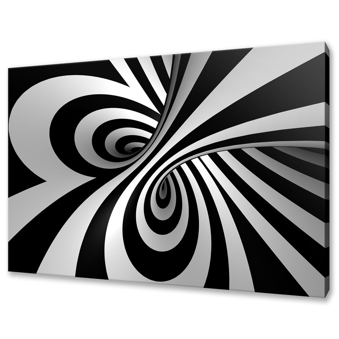 Black and White Swirl Abstract Modern Design Home Decor Canvas Print ...