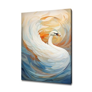 Majestic Swan Bird Painting Canvas Print, Birds Modern Design Home Wall Decor, Nature Canvas Print Wall Art, Gift For Bird Lover