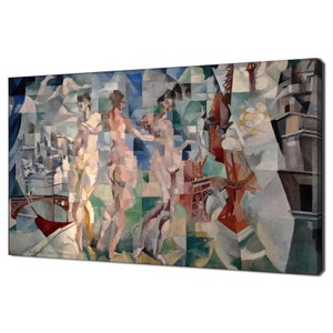 Robert Delaunay La Ville de Paris (1912) Klassisches Design Abstraktes Dekor Reproduktion Leinwand Druck Wandkunst Bild