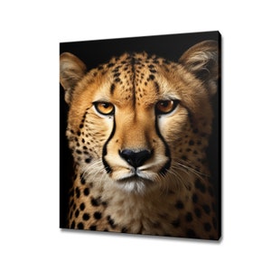 Cheetah Portrait Animal Canvas Print, Gift For Cheetah Lover, Cheetah Home Decor, Cheetah Wall Art Portrait Print, Artwork For Nature Lovers