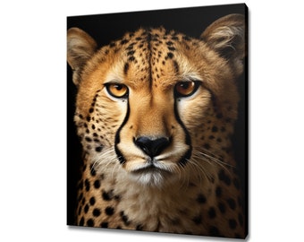 Gepard Portrait Tier Leinwand Druck, Geschenk für Gepard Liebhaber, Gepard Wohnkultur, Gepard Wand Kunst Portrait Druck, Kunstwerk für Naturliebhaber
