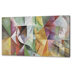 Robert Delaunay The Three Windows, The Tower And The Wheel (1912) Classic Design Abstract Decor Reproduction Canvas Print Wall Art Picture