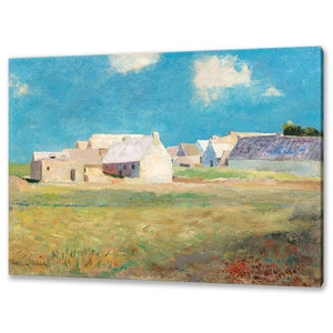 Breton Village (1890) by Odilon Redon Reproduction Modern Design Post-Impressionism Home Decor Canvas Print Wall Art Picture Ready To Hang