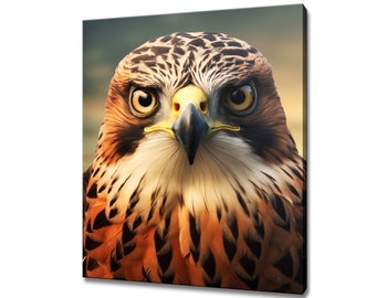 Falcon vogel dierlijke canvas print, vogels Home decor, cadeau voor Falcon minnaar, Falcon Wall Art decor portret print, boerderij decor kunst aan de muur