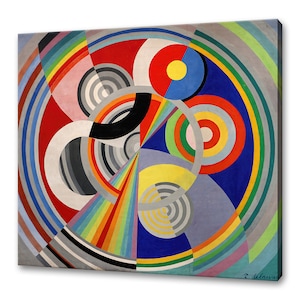Robert Delaunay Rythme no 1 (1938) Colourful Modern Classic Design Abstract Decor Reproduction Canvas Print Wall Art Picture