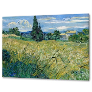 Green Wheat Field With Cypress (1889) By Vincent Van Gogh Reproduction Home Decor Canvas Print Wall Art Ready To Hang