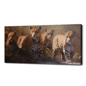 Leopard Family Canvas Print, Wildlife Inspired Art, Enchanting Animals Canvas Wall Art, Wildlife Home Decor, Majestic Animals Picture Print