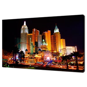 Las Vegas City Lights At Night Modern Design Home Decor Canvas Print Wall Art Picture Wall Hanging