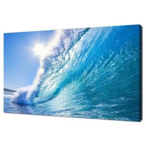 Huge Blue Ocean Wave Seascape Modern Design Home Decor Canvas Print Wall Art Picture Wall Hanging