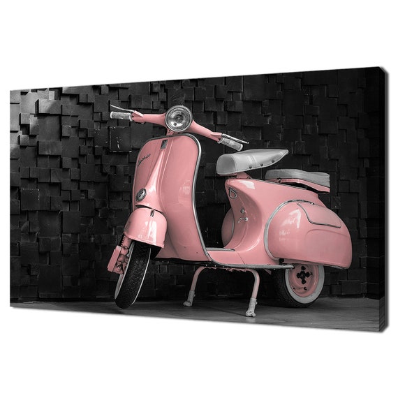 Skalk Abrasivo Volverse Pastel Pink Vespa Italian Scooter Vintage Modern Design Canvas - Etsy