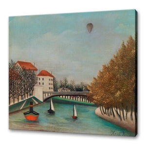 Studie für Ansicht des Brücke (Esquisse pour vue du du dupont de Sèvres) (1908) Henri Rousseau Reproduktion Leinwand Wandkunst