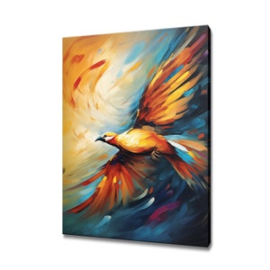 Beautiful Pheasant Bird In Flight Painting Canvas Print, Birds Modern Design Home Decor, Nature Canvas Print Wall Art, Gift For Bird Lover
