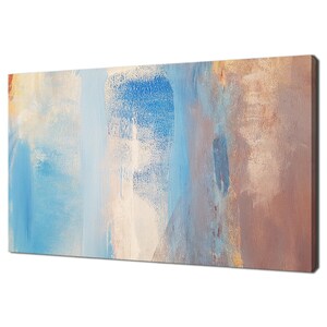 Abstract Painting Blue White Brown Modern Design Home Decor Canvas Print Wall Art Picture