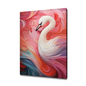 Beautiful Swan Bird Painting Canvas Print, Birds Modern Design Home Wall Decor, Nature Canvas Print Wall Art, Gift For Bird Lover