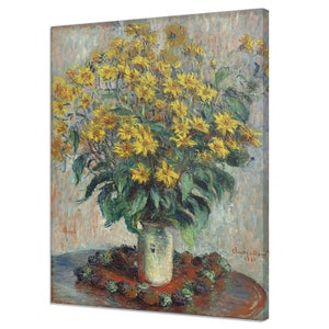 Jerusalem Artichoke Flowers (1880) Claude Monet Reproduction, Antique Victorian Floral Fine Art, Vintage Flowers Oil Painting Canvas Print