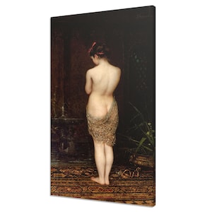 Portrait Of Bathing Girl (1881-1884), Vintage Portrait Painting, Victorian Antique Female Portrait Fine Art, Antique Fine Art