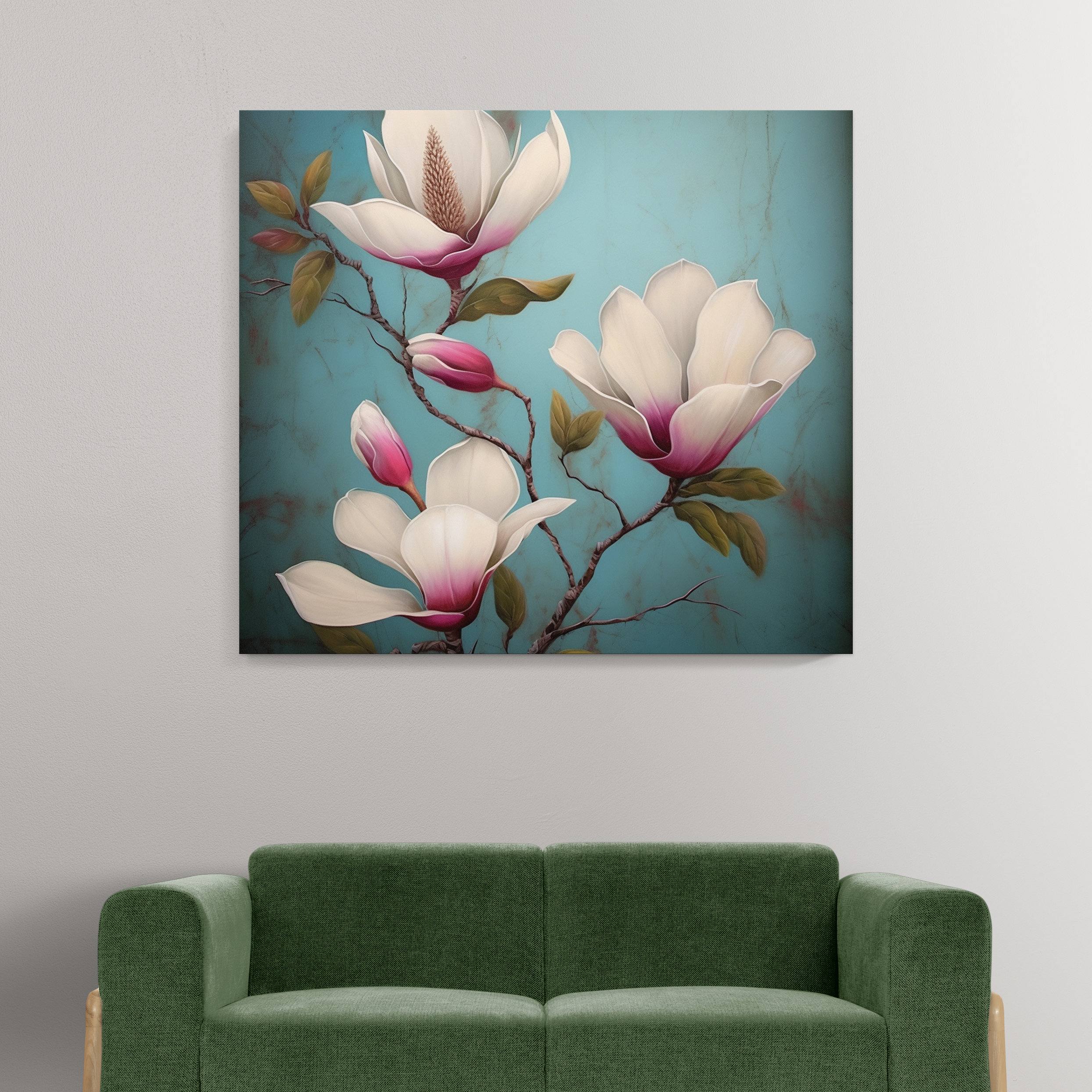 Wit roze magnolia bloemen brunch canvas print kunst aan de muur, modern  bloemdessin interieur, botanische muurkunst, cadeau voor bloemenliefhebber  - Etsy België, image size:2488x2488