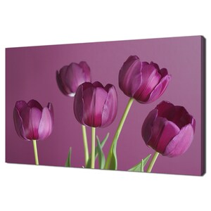 Beautiful Purple Tulips Flowers Modern Floral Design Home Decor Canvas Print Wall Art Picture Wall Hanging