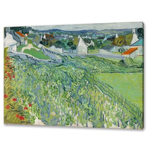 Vineyards With A View Of Auvers (1890) By Vincent Van Gogh Reproduction Home Decor Canvas Print Wall Art Ready To Hang