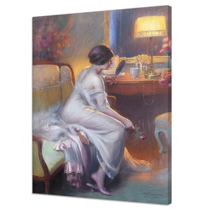 A Fair Reflection Delphin Enjolras Reproduction, Vintage Painting Canvas Print, Lady In The Room, Antique Female Portrait, Fine Art Print