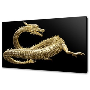 3D Render Golden Dragon Wall Decal