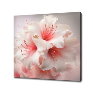 Pink Azalea Flowers Canvas Print Wall Art, Modern Floral Design Home Decor, Botanical Flowers Wall Art, Gift For Flowers Lover